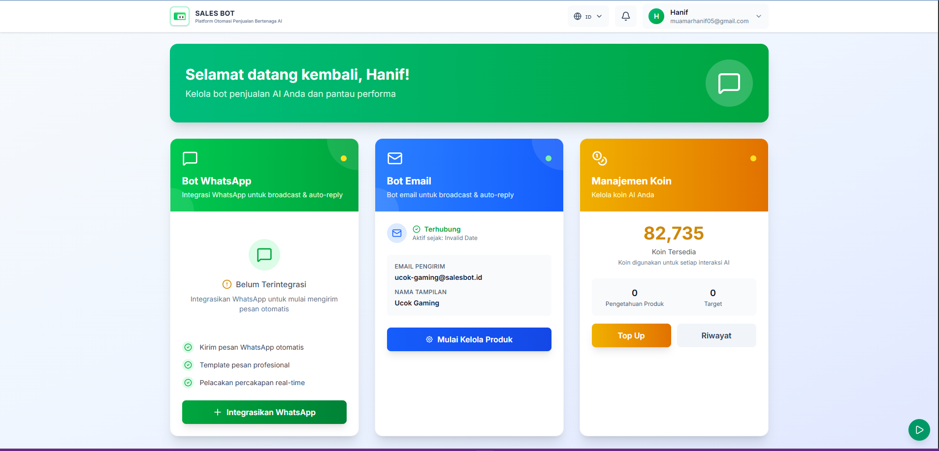 Modern dashboard interface showing marketing analytics charts and WhatsApp automation workflow